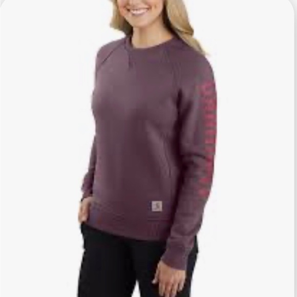 Carhartt Tops - NWT Carhartt Sweatshirt Blackberry Heather Relaxed Fit